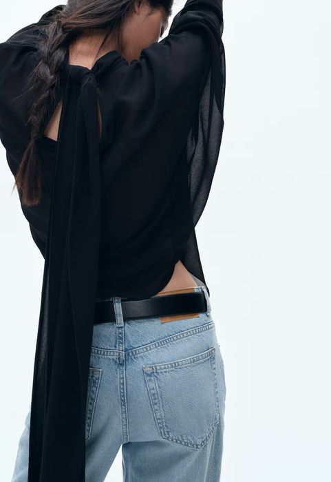 H&M wide leg дънки, размер 40, светло син деним