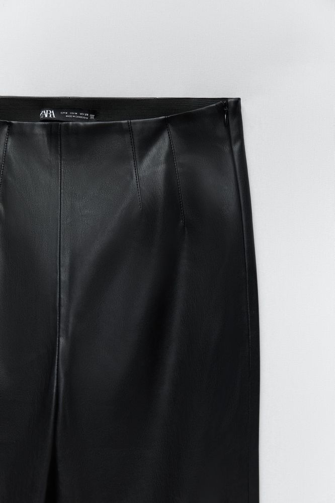 Colanti Pantaloni piele ecologica Zara negri elastici comozi leather