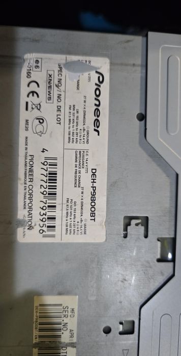 Pioneer deh-p9800bt