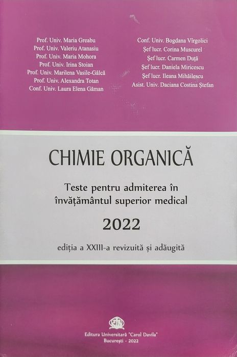Carte Teste pentru admitere medicină 2022