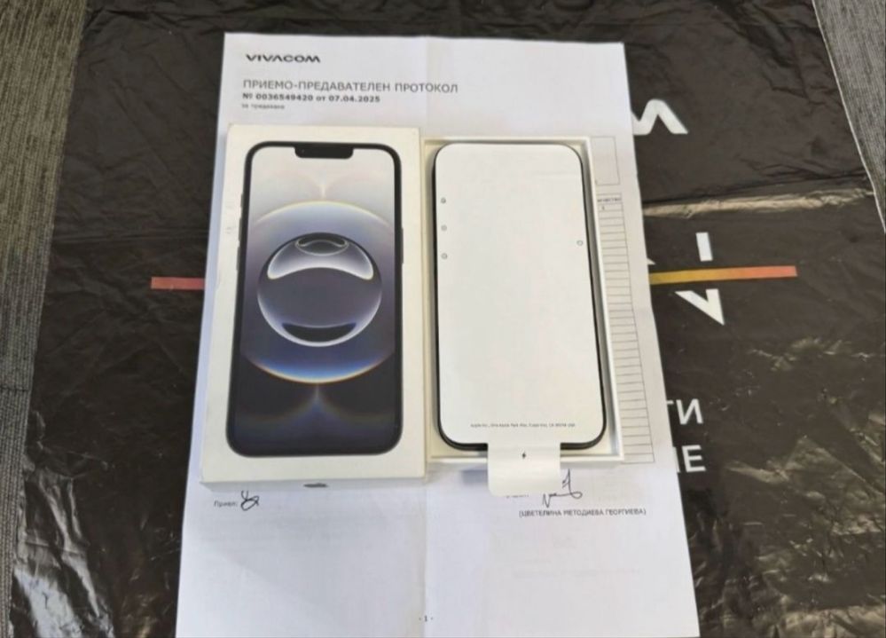 КАТО НОВ 128GB iPhone 16e wallet Гаранция от Vivacom до 2027 Black