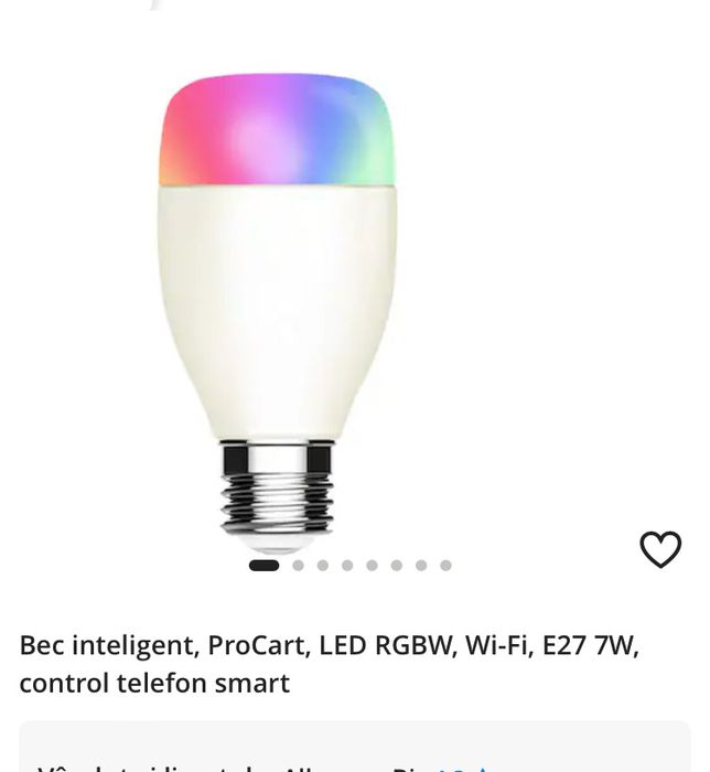 bec inteligent led rgb,wifi,E27 7w,control telefon smart