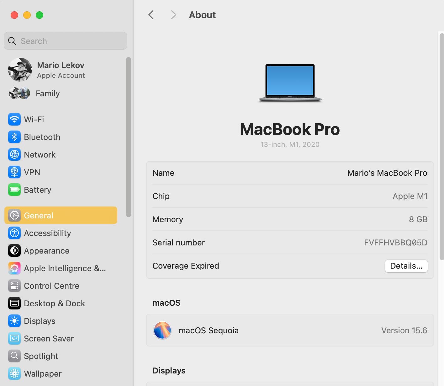 MacBook Pro M1 chip, 8RAM/256SSD, Mid 2020