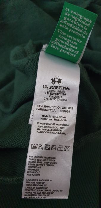 La Martina Full Zip Hoodie Mens Size M ОРИГИНАЛ! Суичер с цял Цип!