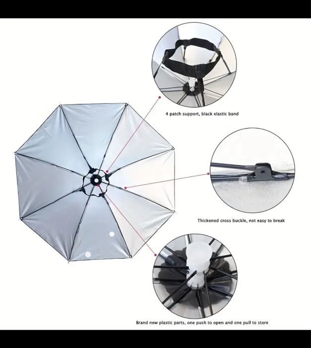 Преносим Чадър за дъжд , за глава