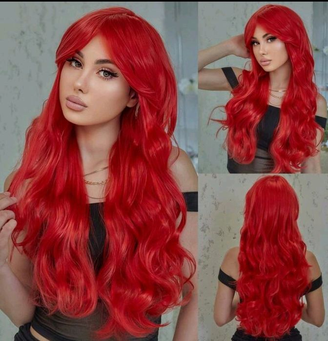 Нови перуки дълга къдрева светло кестенява, руса