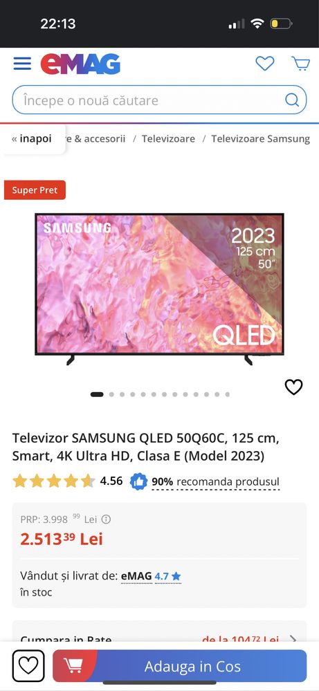 Televizor samsung Qled 50Q60C 125cm