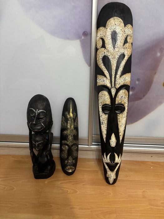 Уникальные этнические деревянные статуэтки и маски ручной работы