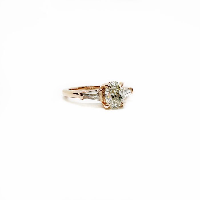 Inel din aur roz 14k cu diamante naturale 1.35ct