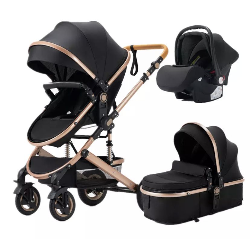 NOU Carucior Bebe 3 in 1 Bebelus Landou Copii Pliabil Smart + CADOU