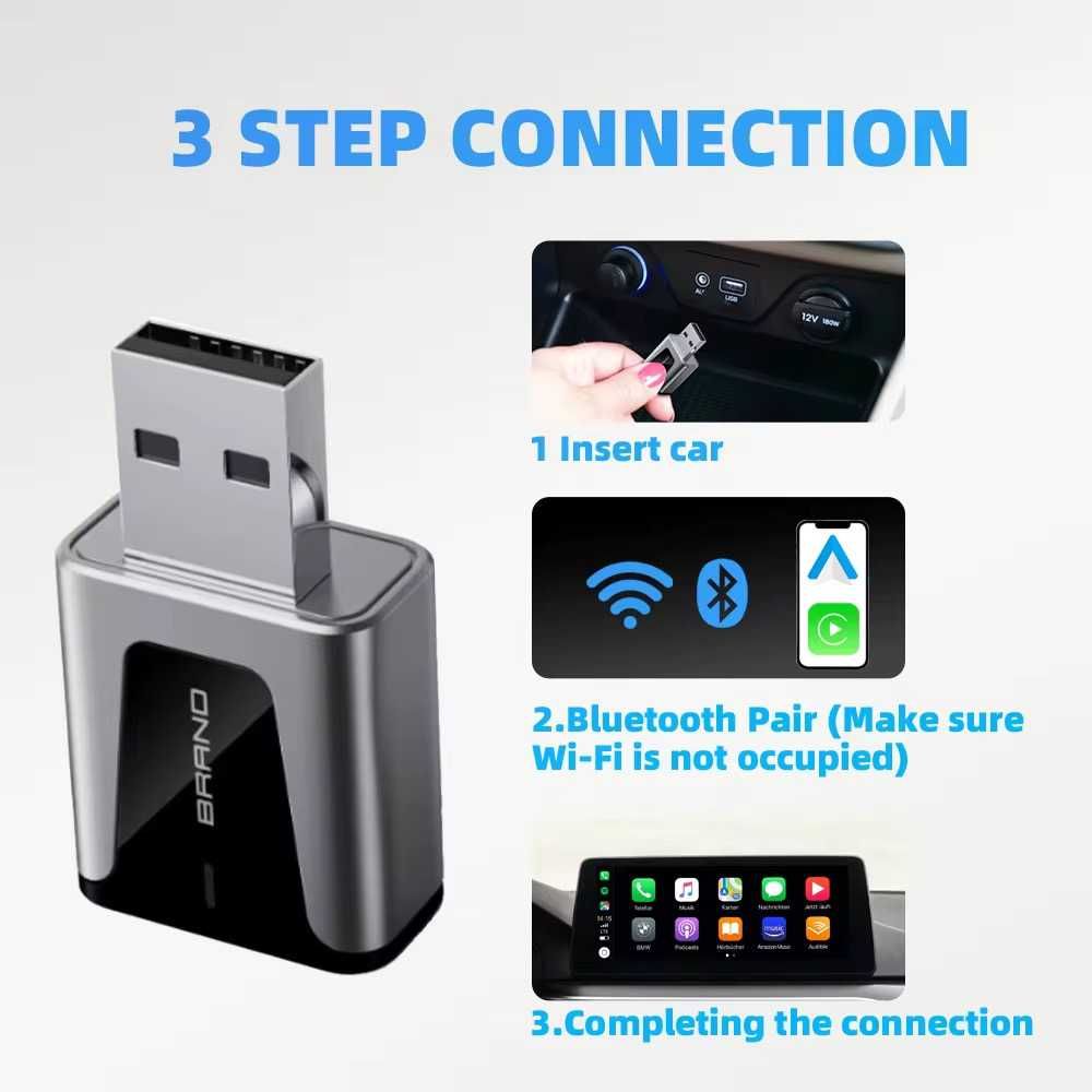 Carplay si Android Auto fara fir, wirelees, premium din aluminiu