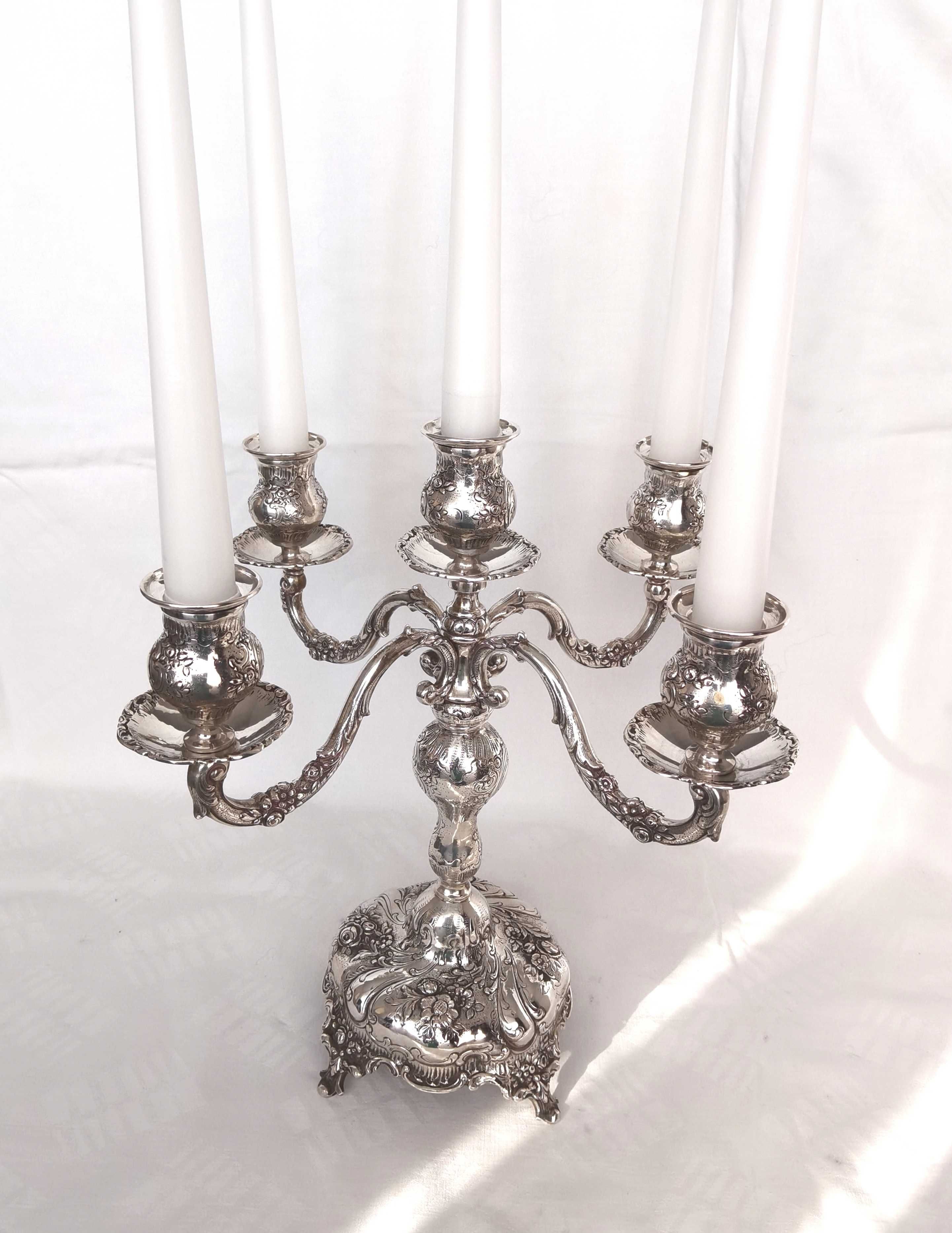 Sfesnic din argint masiv 800 stilul rococo
