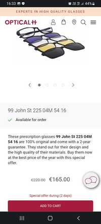 Rame ochelari 99 John ST ultem originale.