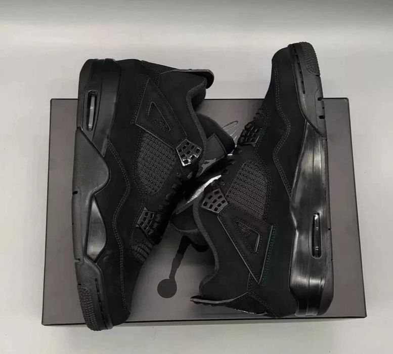 Adidasi Nike Air Jordan 4 BLACK CAT negri - verificare colet