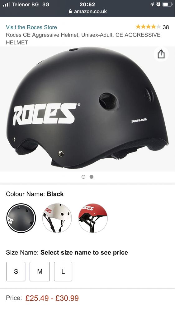 Roces Aggressive Skatehelm Mat Black S