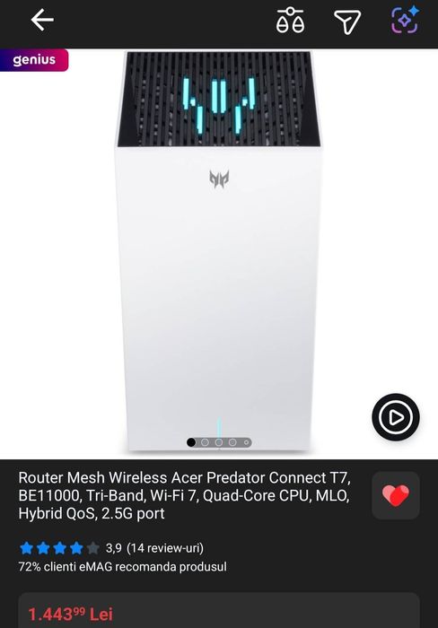 Vand router de gaming