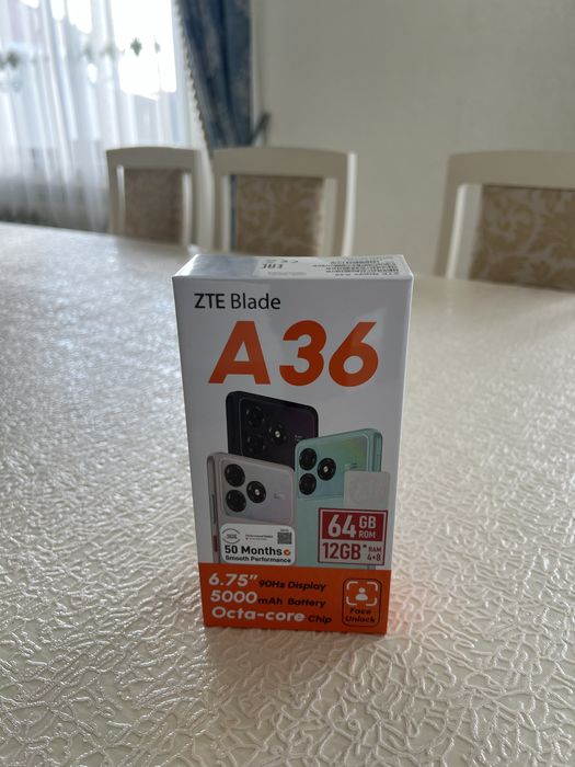 новый телефон ZTE Blade 64гб в черной расцветке