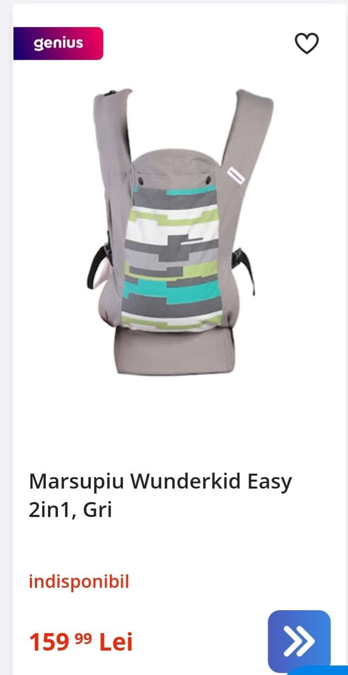 Marsupiu Wunderkid Easy 2in1, Gri