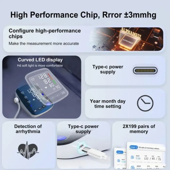 Апарат за кръвно налягане с лед дисплей