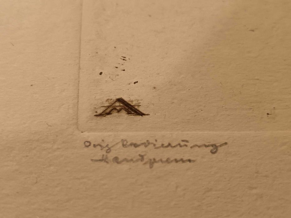 Прекрасен офорт на германския график Albin Mildner – ок. 1930 г.