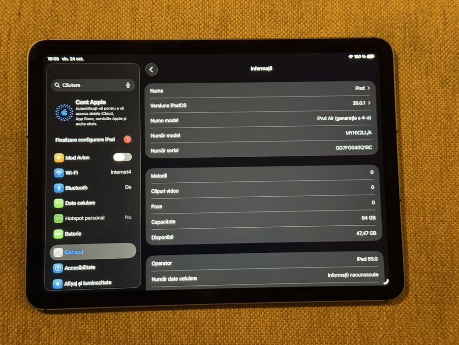 Tableta Apple iPad Air (2020) Gen.4 Cellular 64GB