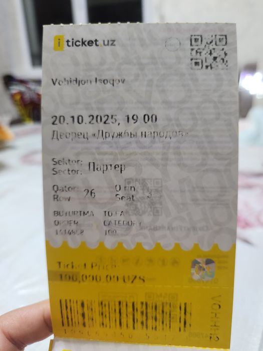 Bilet Vohidjon Isoqov