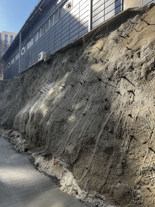 Укрепление откосов, торкретирование укрепление склонов! Буровые работы