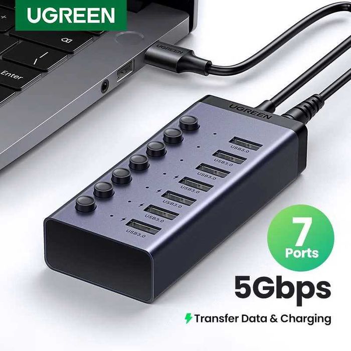 Ugreen 7-Port USB 3.0 Hub Универсальный. Есть доставка