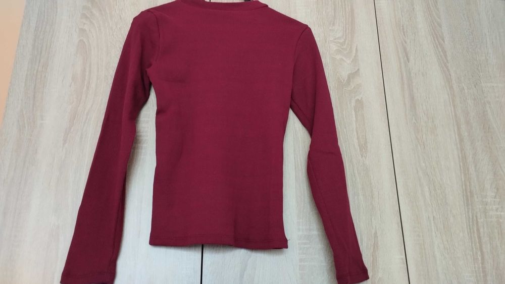 Дамска блуза с дълъг ръкав в бордо, S