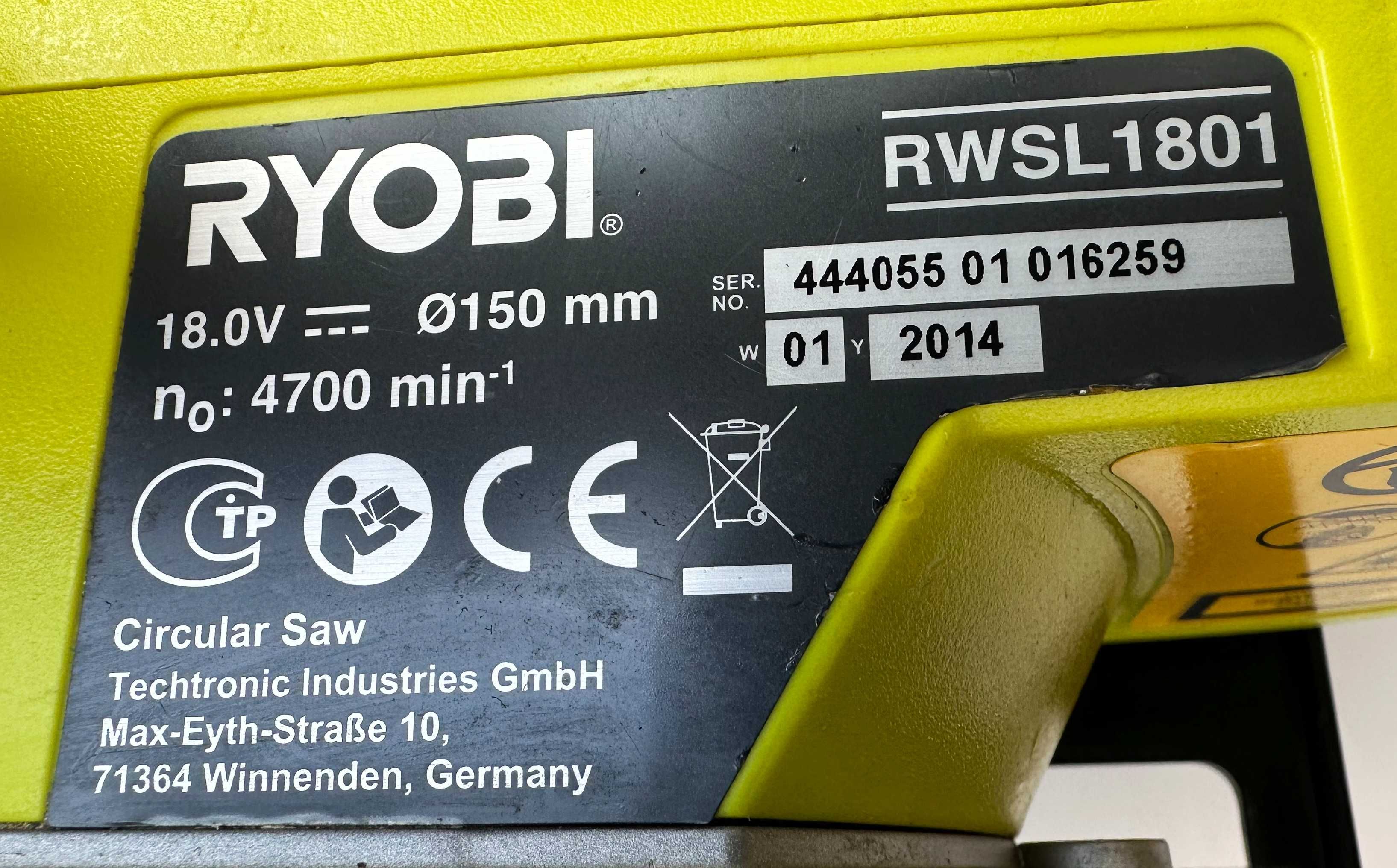 RYOBi RWSL1801 - Акумулаторен ръчен циркуляр Solo