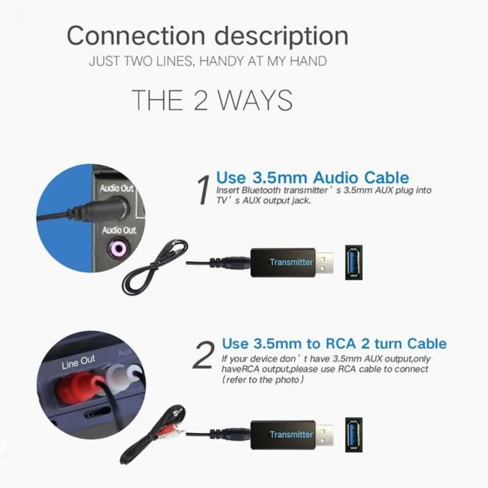 Transmitator Bluetooth audio stereo Adaptor pentru TV casti