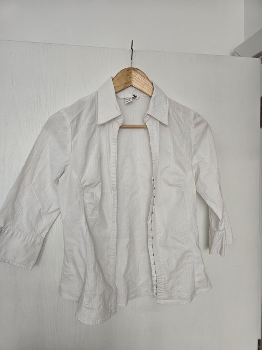 Бяла риза H&M с 3/4 ръкави