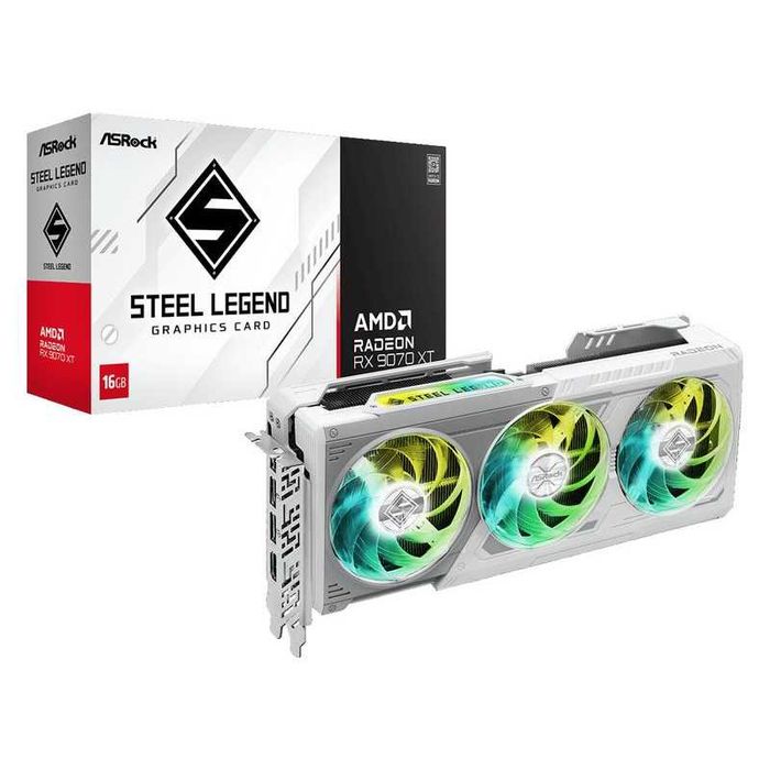 Placa video ASRock Radeon RX 9070 XT Steel Legend 16GB GDDR6 256-bit