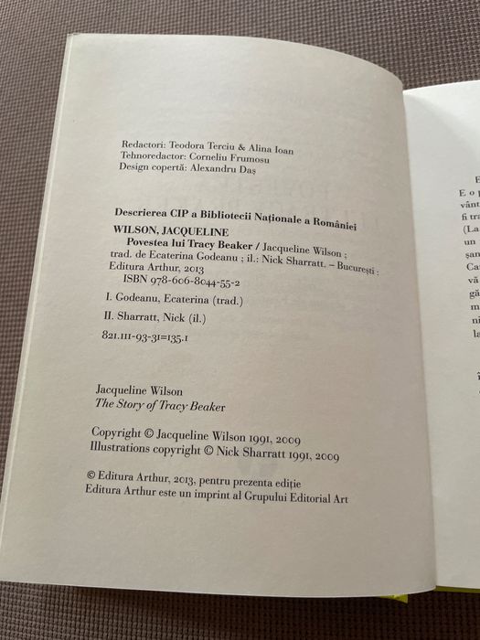 Carte pentru copii “Povestea lui Tracy Beaker”