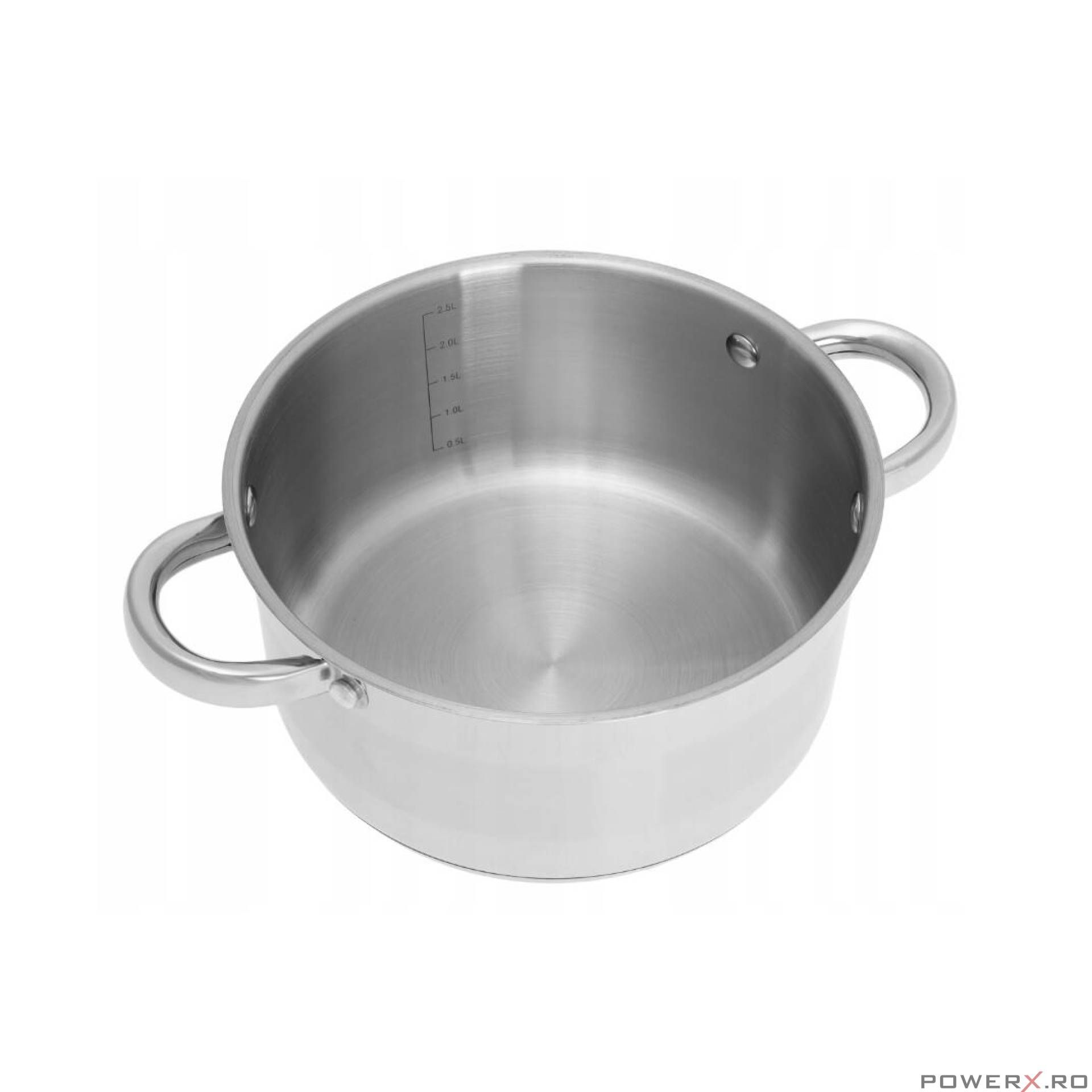Oala din inox 4litri cu capac sticla, 20 cm,fund termic multistrat,