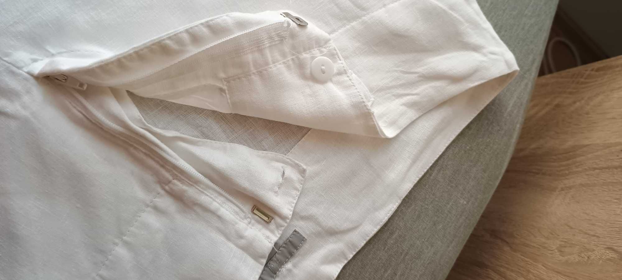 Бял ленен панталон H&M, размер 42