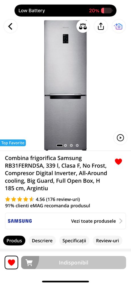 Combina frigorifica Samsung rb31ferndsa