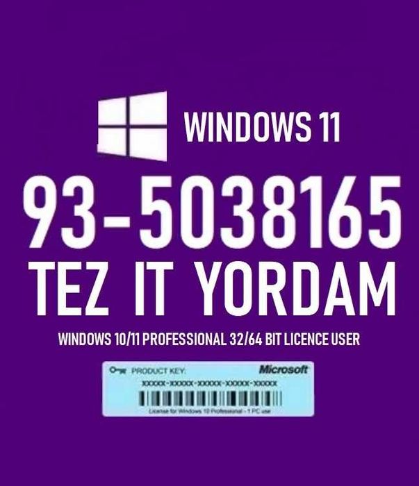 Программист в Ташкенте IT YORDAM Tashkent Windows урнатиш офис Office