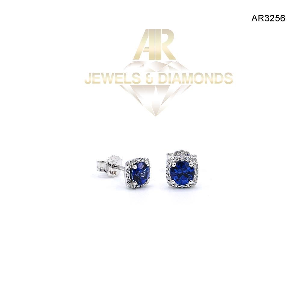 Cercei Aur Alb cu Diamant model nou ARJEWELS (AR3256)