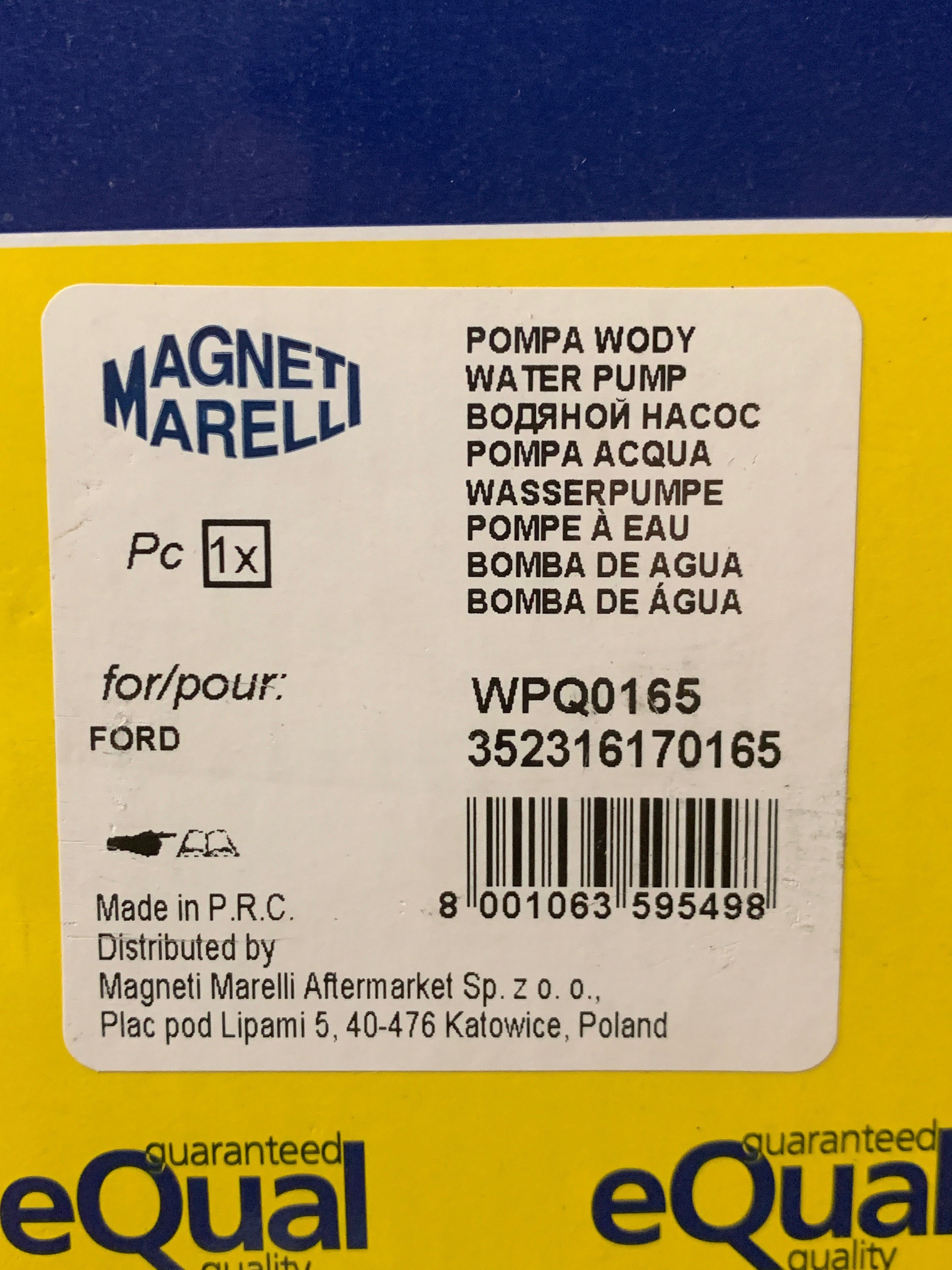 Pompa apa Magenti Marelli Ford.