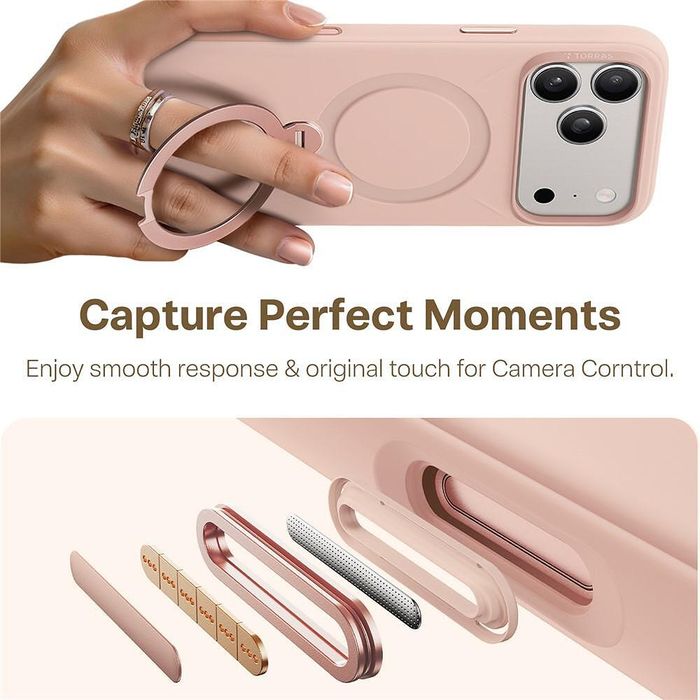 Калъф torras qpro silicone series за iphone 17 pro max в розов цвят
