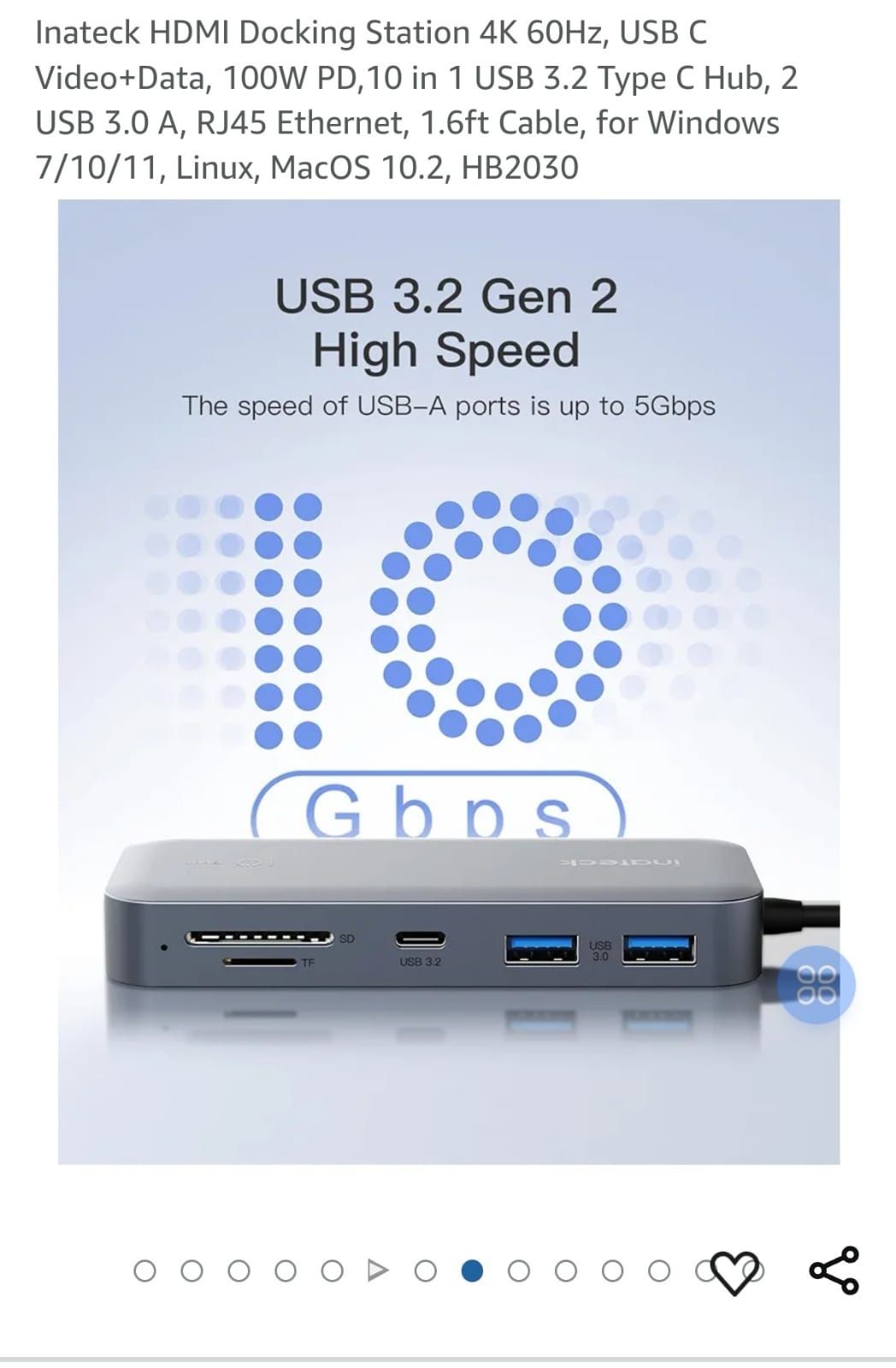 Mini Docking station usb C 10 in 1