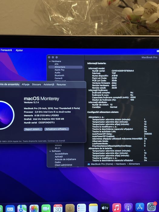 Macbook Pro 13” Touchbar i5 , 8GB RAM , 256GB SSD