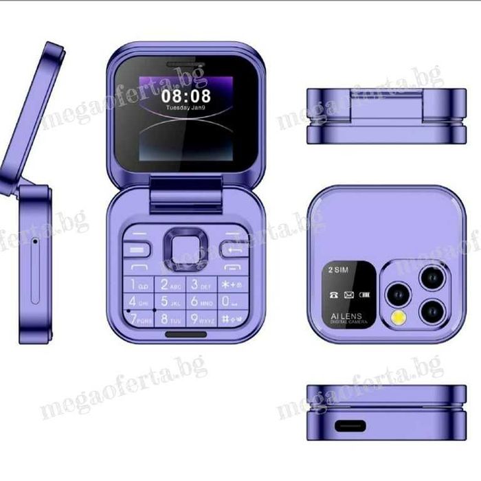 i16 PRO Мини Сгъваем Мобилен Телефон с две сим карти