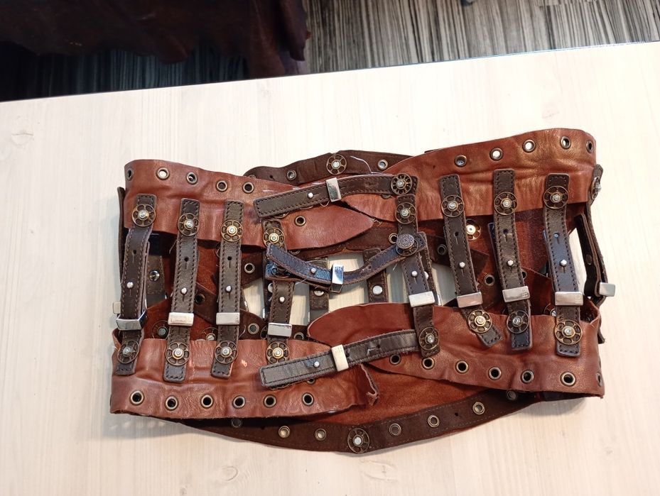 Corset de piele naturala maro , mărime reglabilă