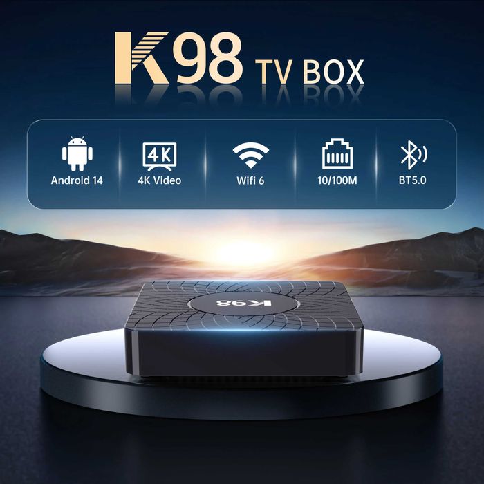 Андроид тв бокс k98 AND 14 Quad Core 16GB 2GB  BT5.0 2.4/5GWiFi RK3518