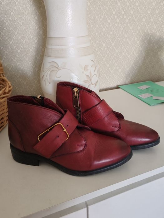 Ботинки женские бордо