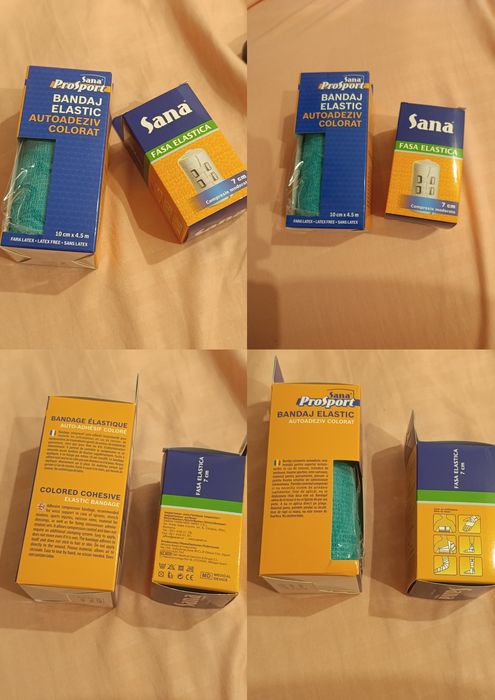 Bandaj elastic autoadeziv 10 cm + Fașă elastică 7 cm – Set pentru susț