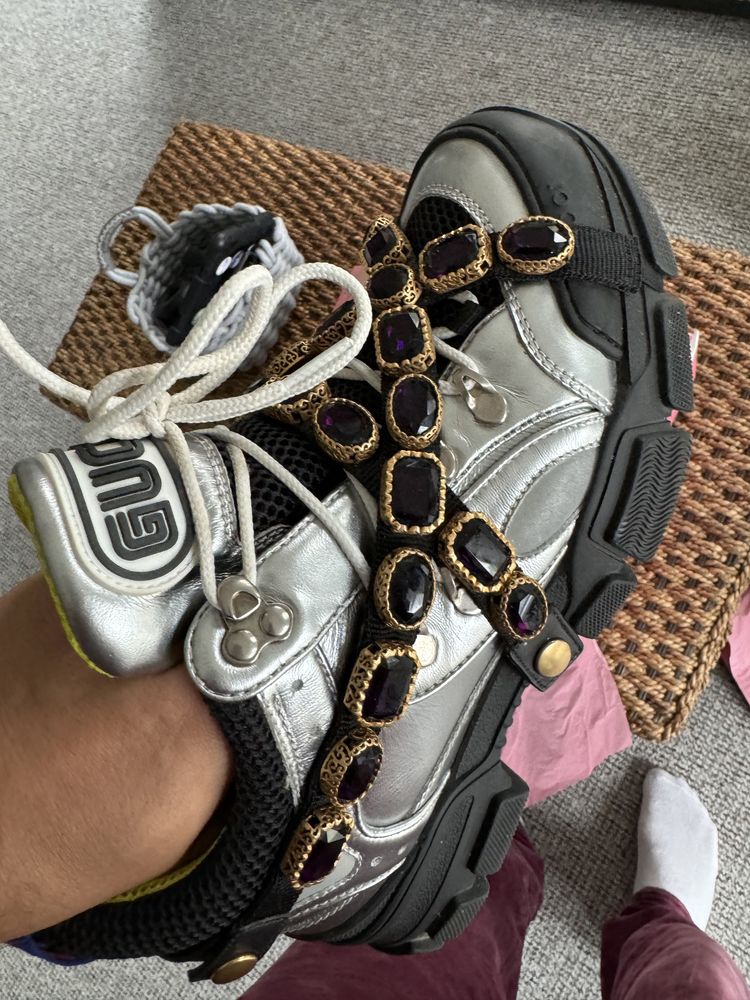 Adidasi Gucci Flashtrek Removeble Crystals , 40,5 originali,ca noi!