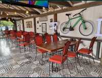 Mobilier horeca restaurant / terasa bar lemn masiv si fier forjat